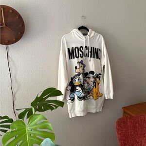 Moschino x hm Cream Hoodie with Cartoon Print